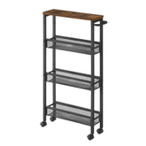 VASAGLE Slim Four-Tier Rolling Cart — Rustic Brown and Black ULRC032B01V1