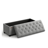 SONGMICS Storage Ottoman Bench — Light Grey ULSF088G02