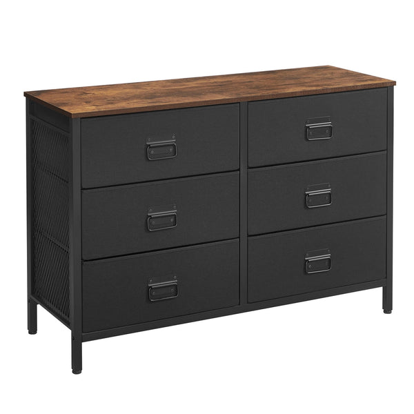 SONGMICS Six-Drawer Fabric Dresser — Black ULTS223B01
