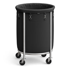 SONGMICS Round Laundry Basket on Wheels - Ink Black, 110 L URLS002B01