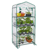 4 Tier Portable Mini Greenhouse With Clear Cover Garden Plants Warm House - Yardlab™