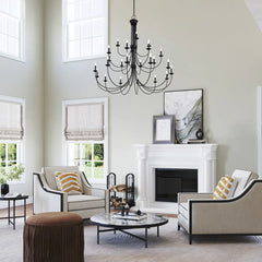 12 Light Bronze Large 2-Tier Chandelier