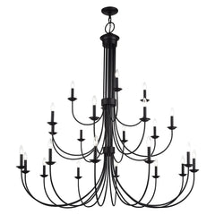 12 Light Bronze Large 2-Tier Chandelier