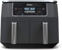 Ninja DZ201 Foodi – Friteuse à air comprimé DualZone 6 en 1 à 2 paniers avec 2 paniers à frire indépendants, Match Cook & Smart Finish pour rôtir, griller, déshydrater et plus encore pour des repas