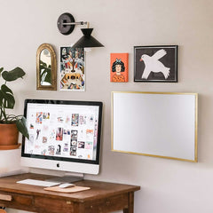 DESK TECH Wood-Framed Dry-Erase Whiteboard — 24 × 18 in — wall display scene