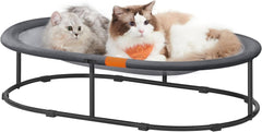 Feandrea Pet Bed, Cat Hammock, Elevated Cat Bed for Multiple Cats, with Removable Washable Mesh, for Pets up to 120 lb, Oval, Gray UPCB005G01