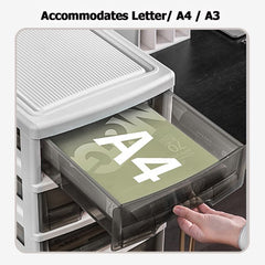 3-Tier Multifunctional Desk Desktop Drawer Organizer Plastic Storage Boxes Containers - Moustache® - White