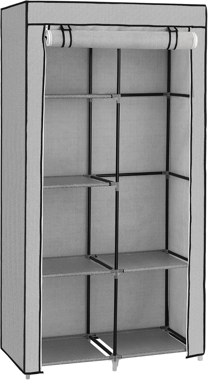 SONGMICS URYG084G22 Storage, 34.6 x 17.7 x 66.1 inches, Grey