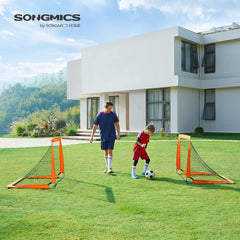 SONGMICS Kids Soccer Goals for Backyard, 4x3 ft Portable Soccer Nets Training Equipment, Toddler Soccer Goal with Carrying Bag, for Field