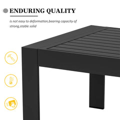 Alturas Standalone Product Aluminum Outdoor Patio Coffee Table Modern Rectangle End Table