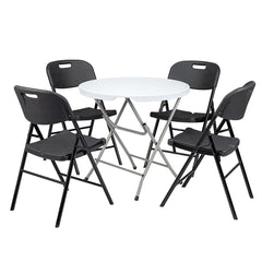 Cantrece Iron Stackable Folding Chair Folding Chair Set (Set of 4)