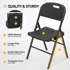 Cantrece Iron Stackable Folding Chair Folding Chair Set (Set of 4)