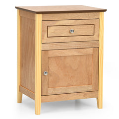 Costway Nightstand with Drawer and Cabinet - Natural HW66339NA