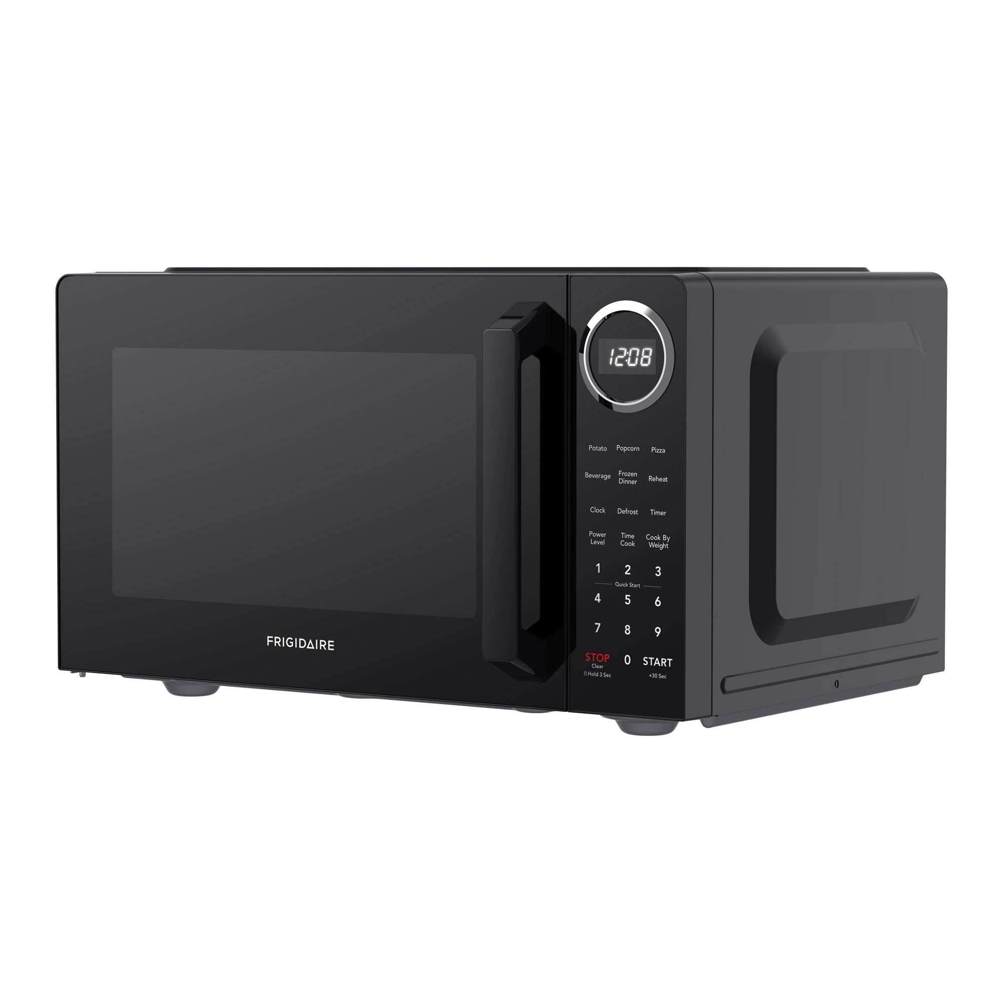 Frigidaire EMW953-BLACK black countertop microwave right front angle
