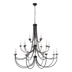 Estelle 20 - Light 47.2"W Candle Style Classic Chandelier with Wrought Iron Accents