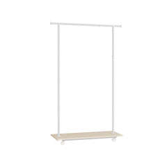 SONGMICS Clothes Rack with Shelf and Wheels - Natural Beige and Cloud White HSR151W01