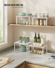 SONGMICS Stackable Kitchen Shelf Organizers - White KCS02W01 - kitchen countertop configuration