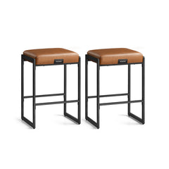 VASAGLE EKHO Counter Stools - Caramel Brown LBC086K01 - pair of caramel brown counter stools
