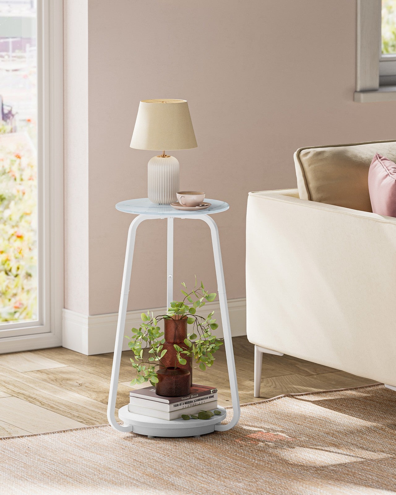 ULET287W59 — matching marble-white table in a living room