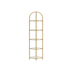 VASAGLE Five-Tier Corner Bookshelf — Gold ULGT810A01