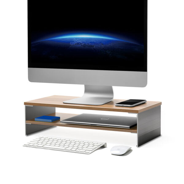 SHOPPINGALL 2-Tier Monitor Riser - Walnut SA-MS3