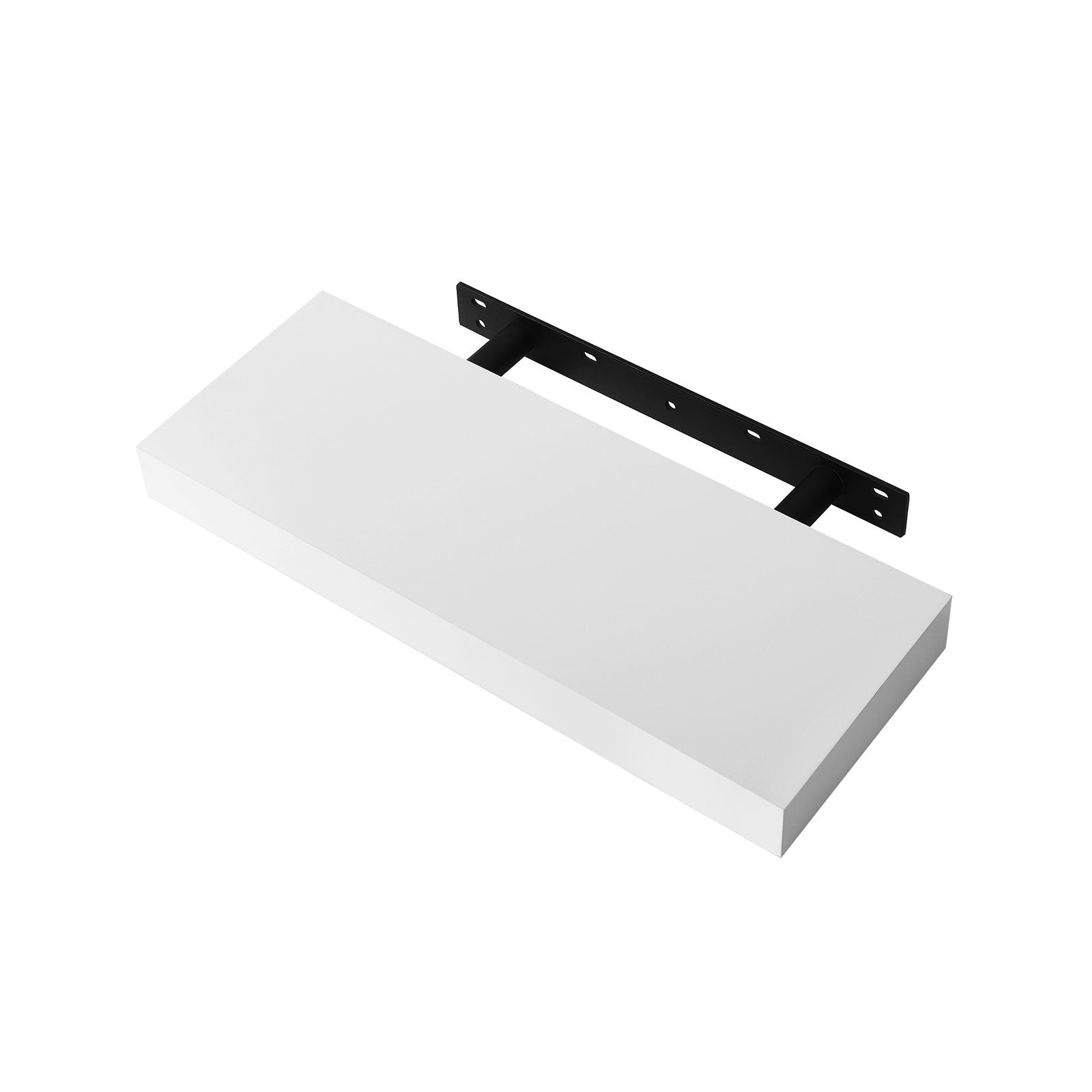 SONGMICS Floating Wall Shelves - White LWS14WT-2 - shelf and concealed metal bracket detail