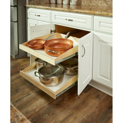 Slide-A-Shelf Custom Made-to-Fit Slide-Out Shelf with Soft Closing Full Extension Rails Wood Pull Out Cabinet Organizer