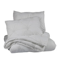 Supreme Microfiber Floral Pintuck Microfiber 3-Piece Comforter Set