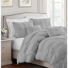 Supreme Microfiber Floral Pintuck Microfiber 3-Piece Comforter Set