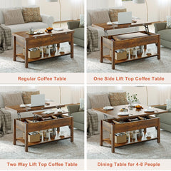 Torron 4-in-1 Multi-Fuction Lift Top Coffee Table with Storage
