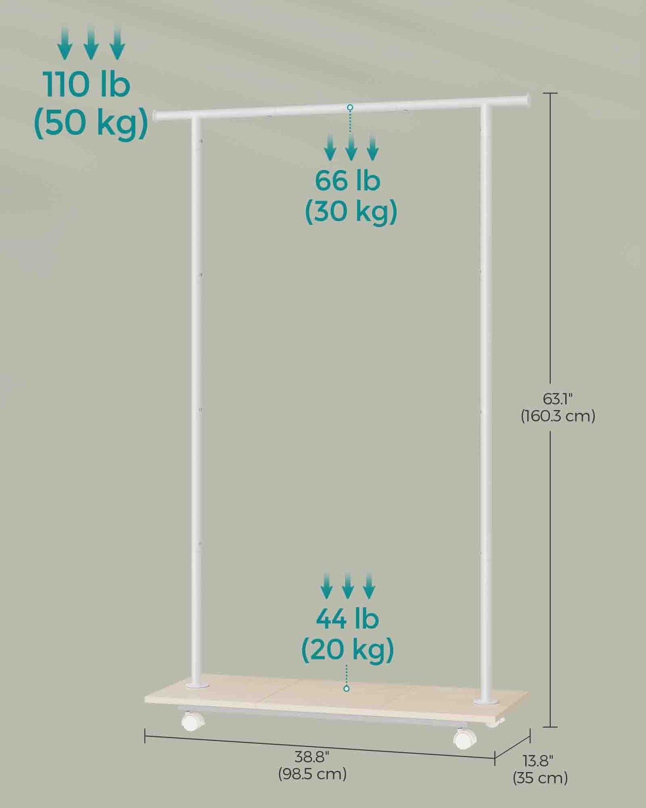 HSR151W01 Natural Beige + Cloud White dimensions and load capacity