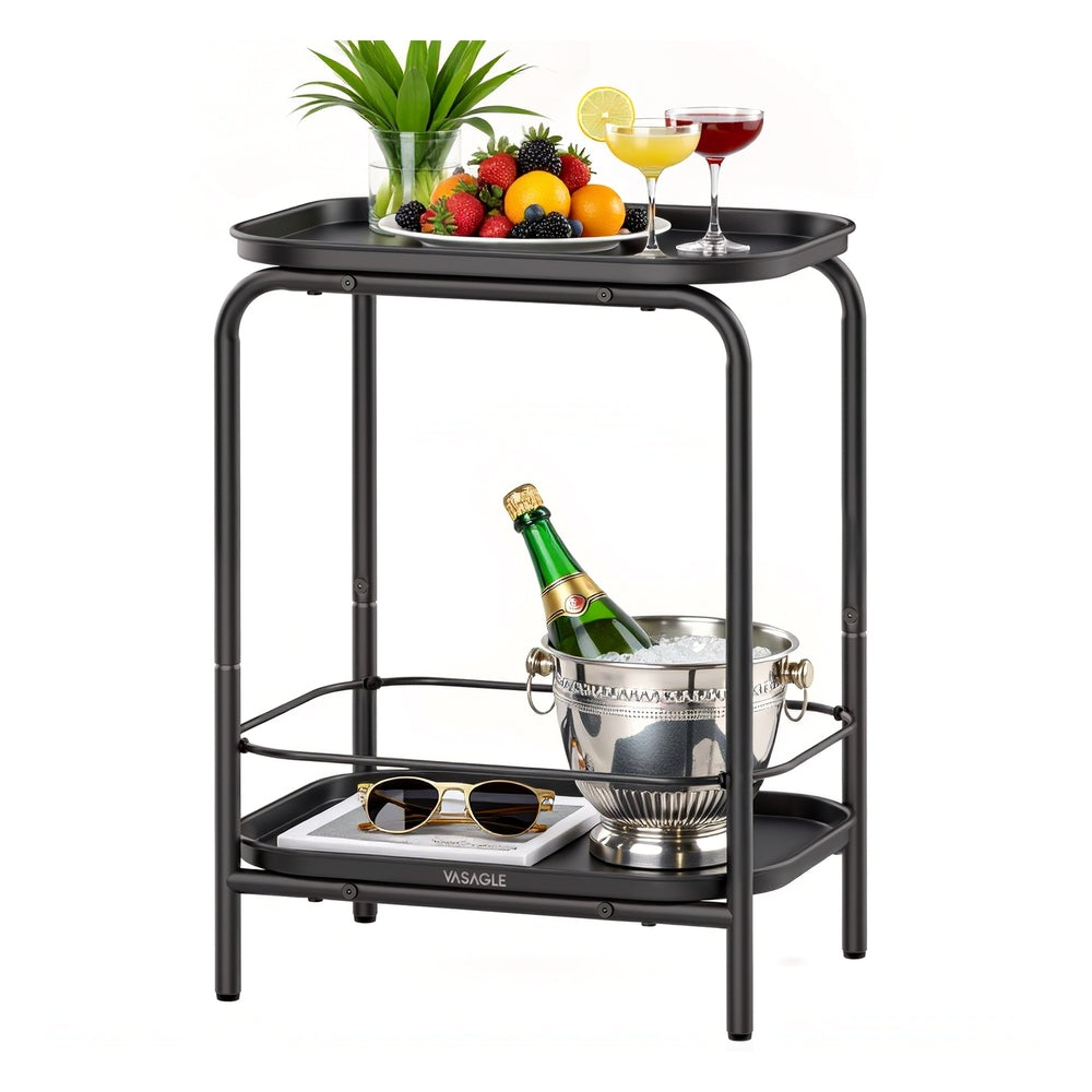 VASAGLE Two-Tier Accent Table — Ink Black ULET243B01