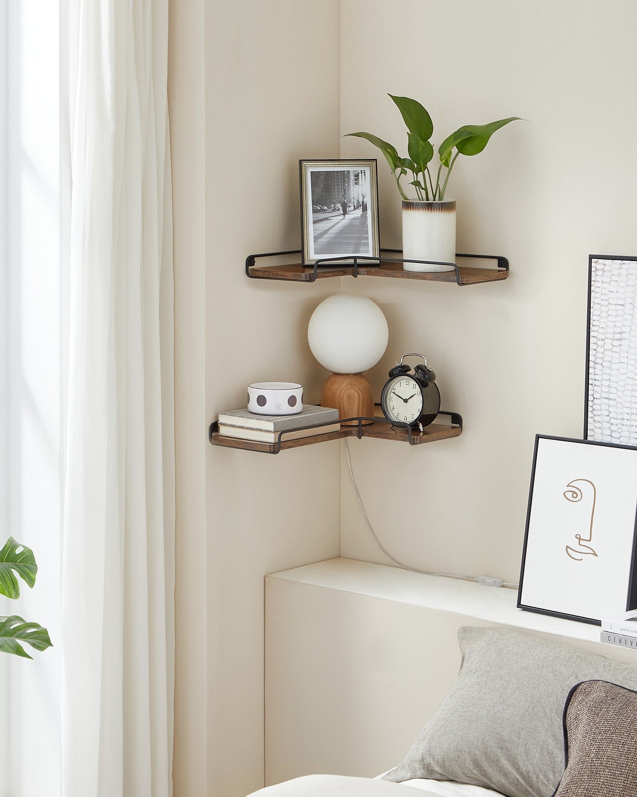 VASAGLE ULLS831B01 shelves installed in a room