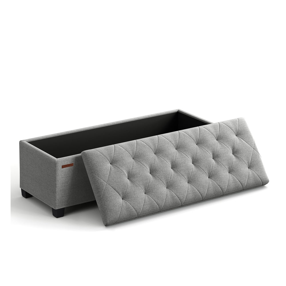 SONGMICS Storage Ottoman Bench — Light Grey ULSF088G02
