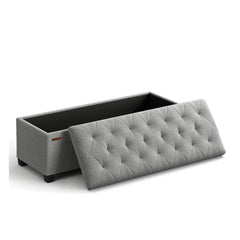 SONGMICS Storage Ottoman Bench — Light Grey ULSF088G02