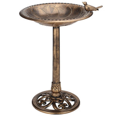 LB-GW-28 — full pedestal bird bath angled view