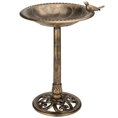 31-Inch Garden Bird Bath, 2 in 1 Weather-Resistant Outdoor Birdbath with Flower Planter Base