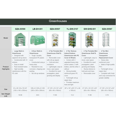 4 Tier Portable Mini Greenhouse With Clear Cover Garden Plants Warm House - Yardlab™
