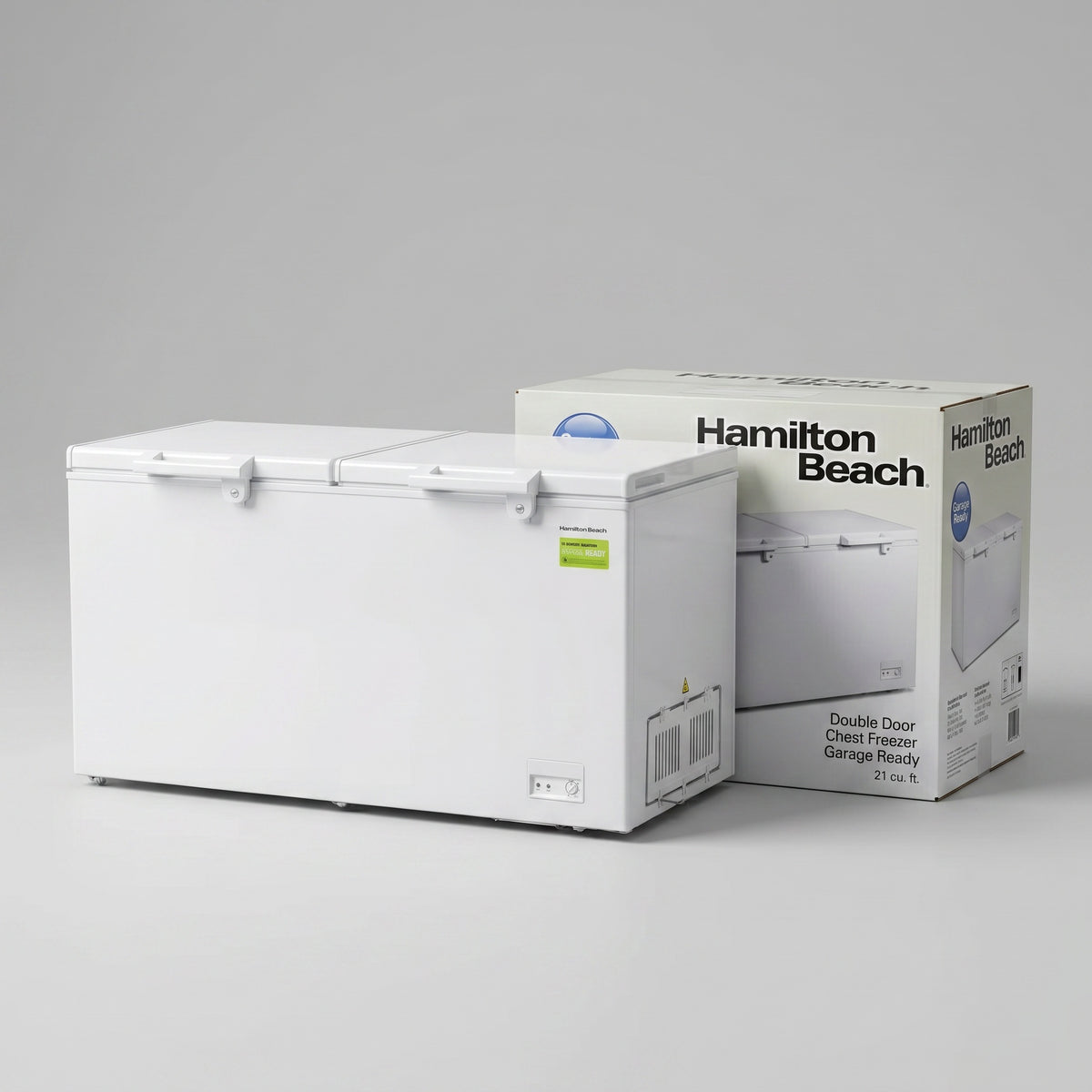Hamilton Beach 21 Cu. Ft. Double Door Chest Freezer — Garage Ready (White)